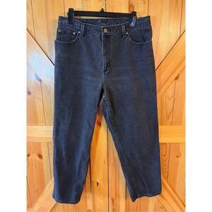 L.L. Bean Women's Relaxed Fit Jeans Black Double L Vintage Size 16P (2078)